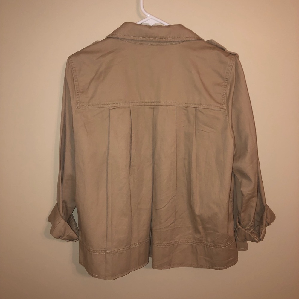J Crew Factory Beige Safari Shirt Jacket - Picture 7 of 7